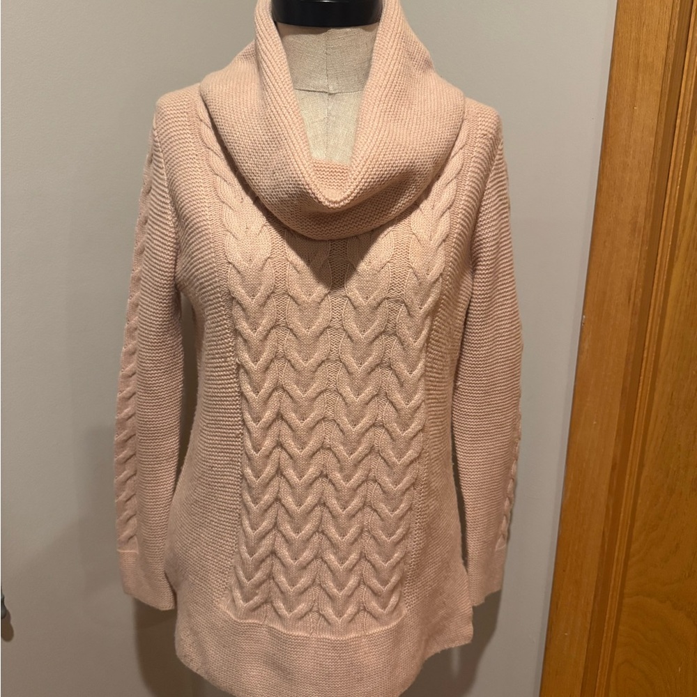 Cozy Cowl Neck Sweater - Pink